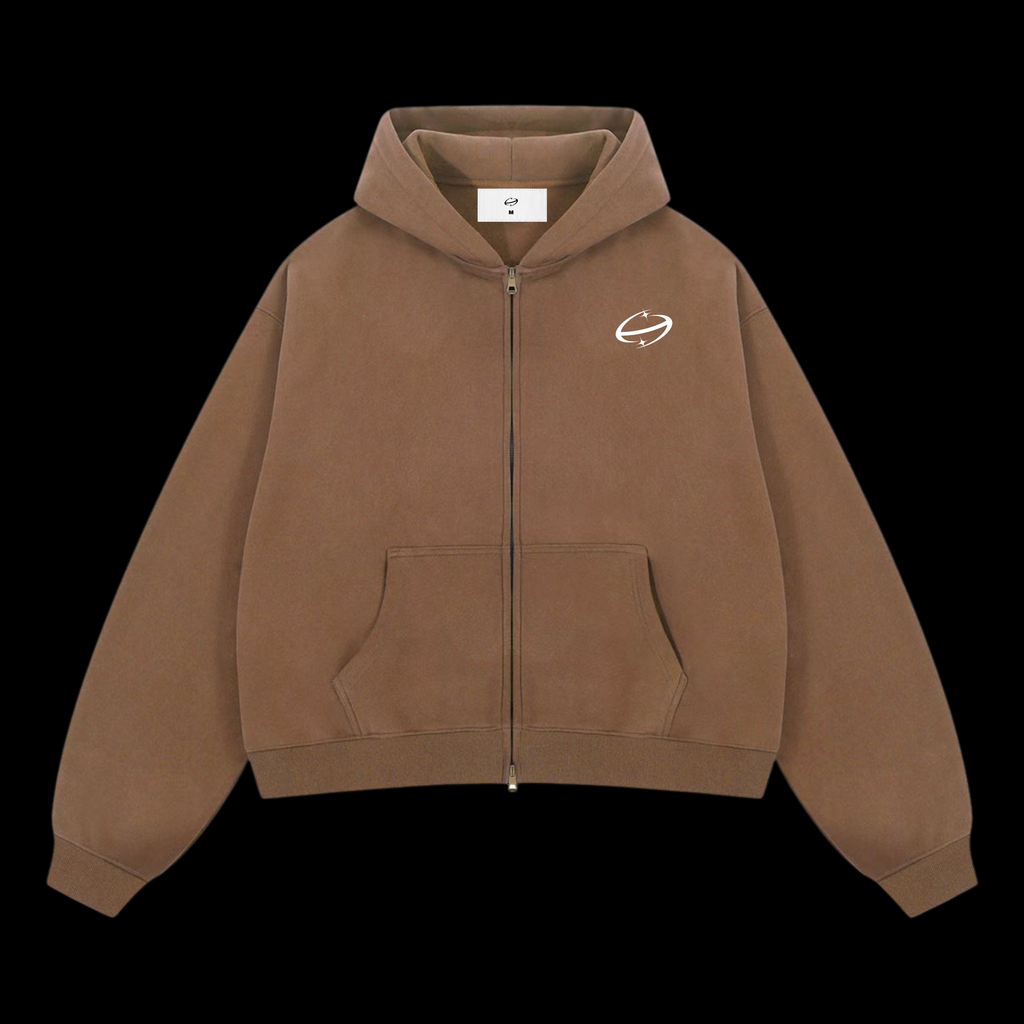 First Pulse French Beige Zipper Hoodie