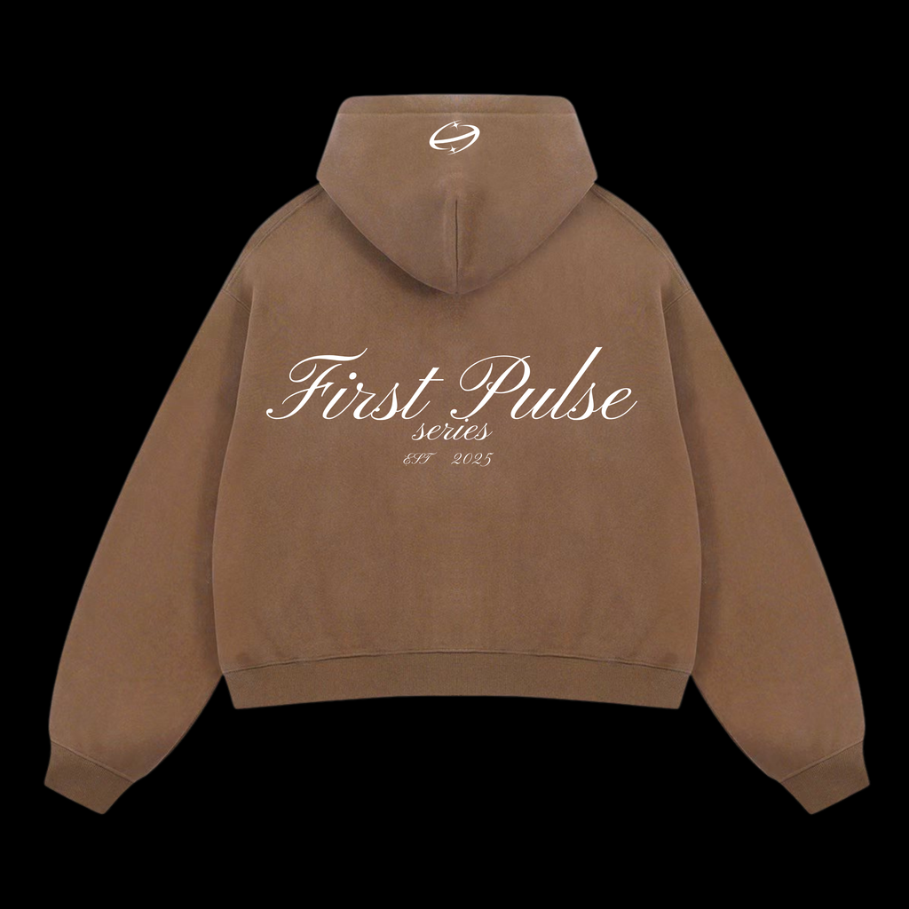 First Pulse French Beige Zipper Hoodie