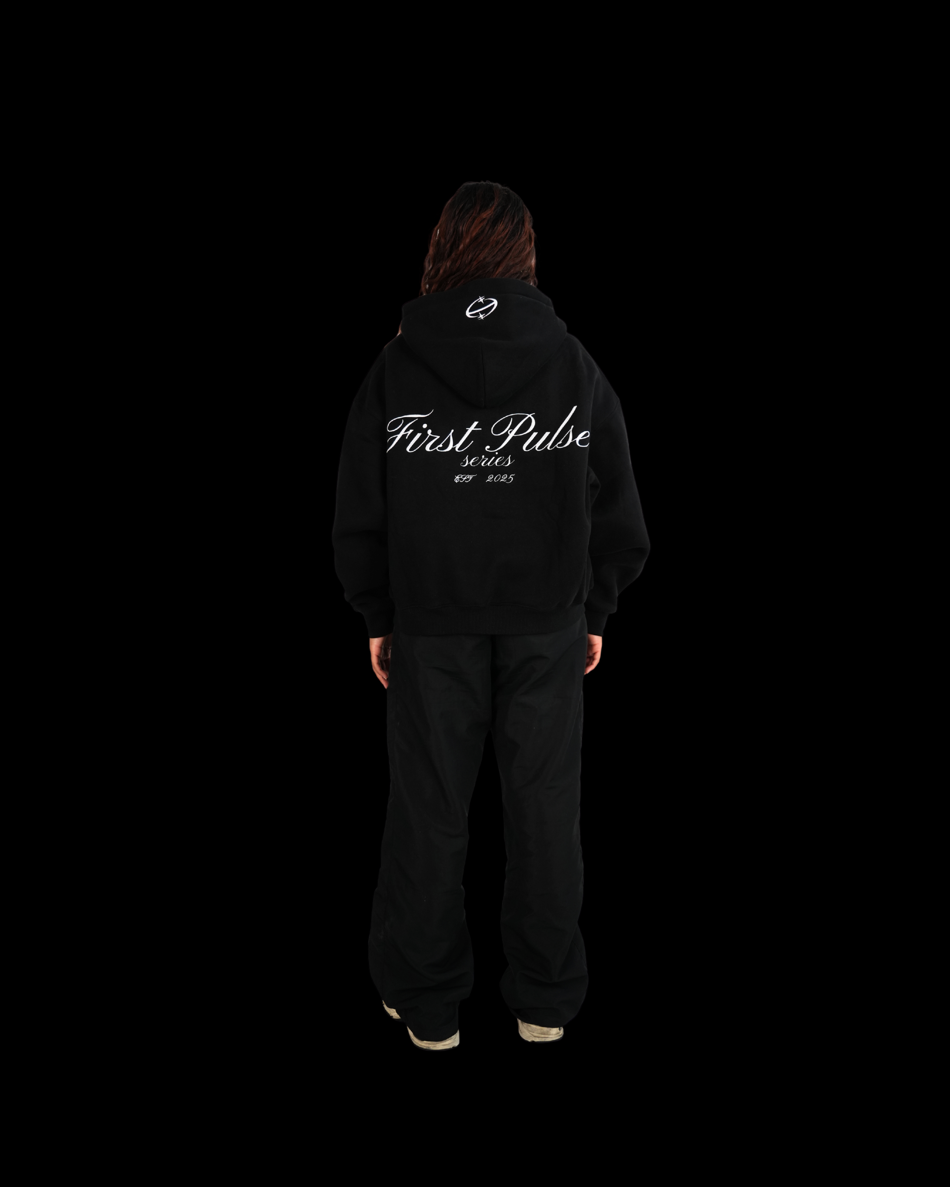 First Pulse Black Zipper Hoodie