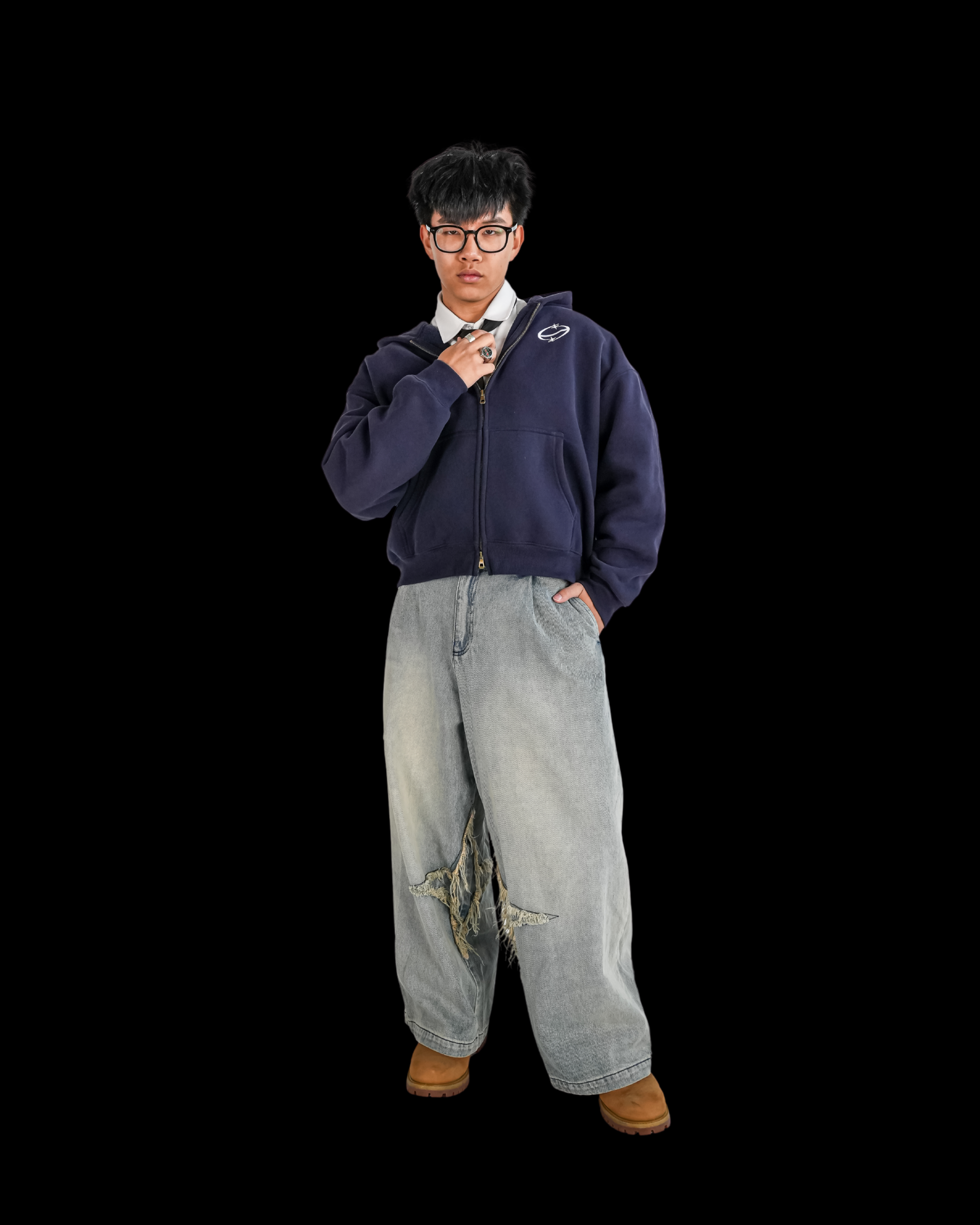 First Pulse Navy Zipper Hoodie