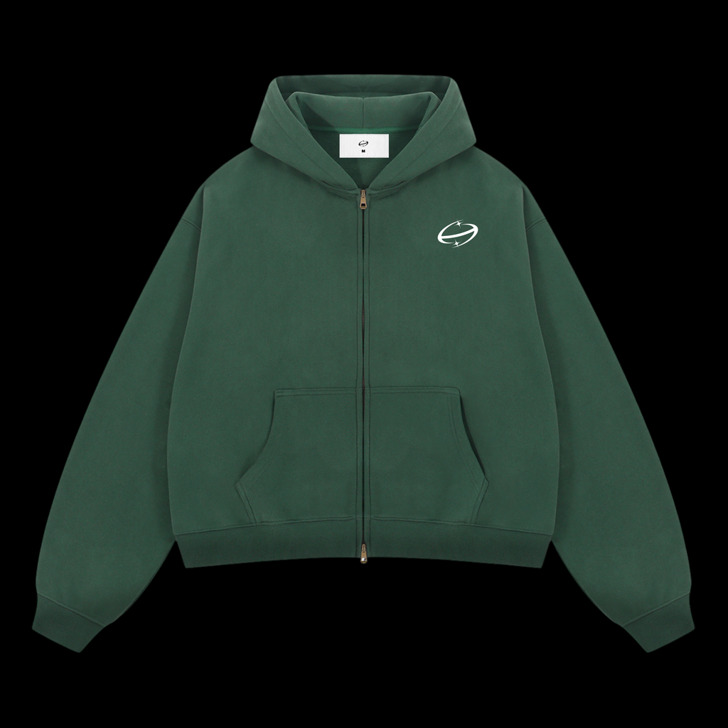 First Pulse Pine Green Zipper Hoodie
