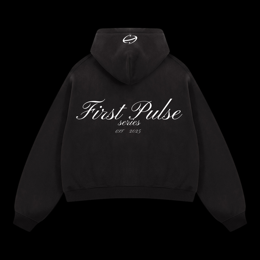 First Pulse Black Zipper Hoodie
