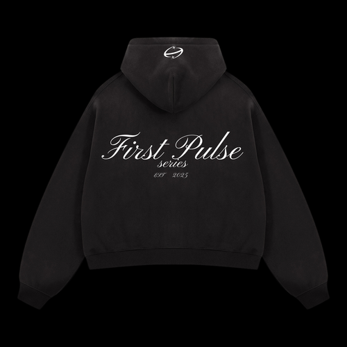 First Pulse Black Zipper Hoodie